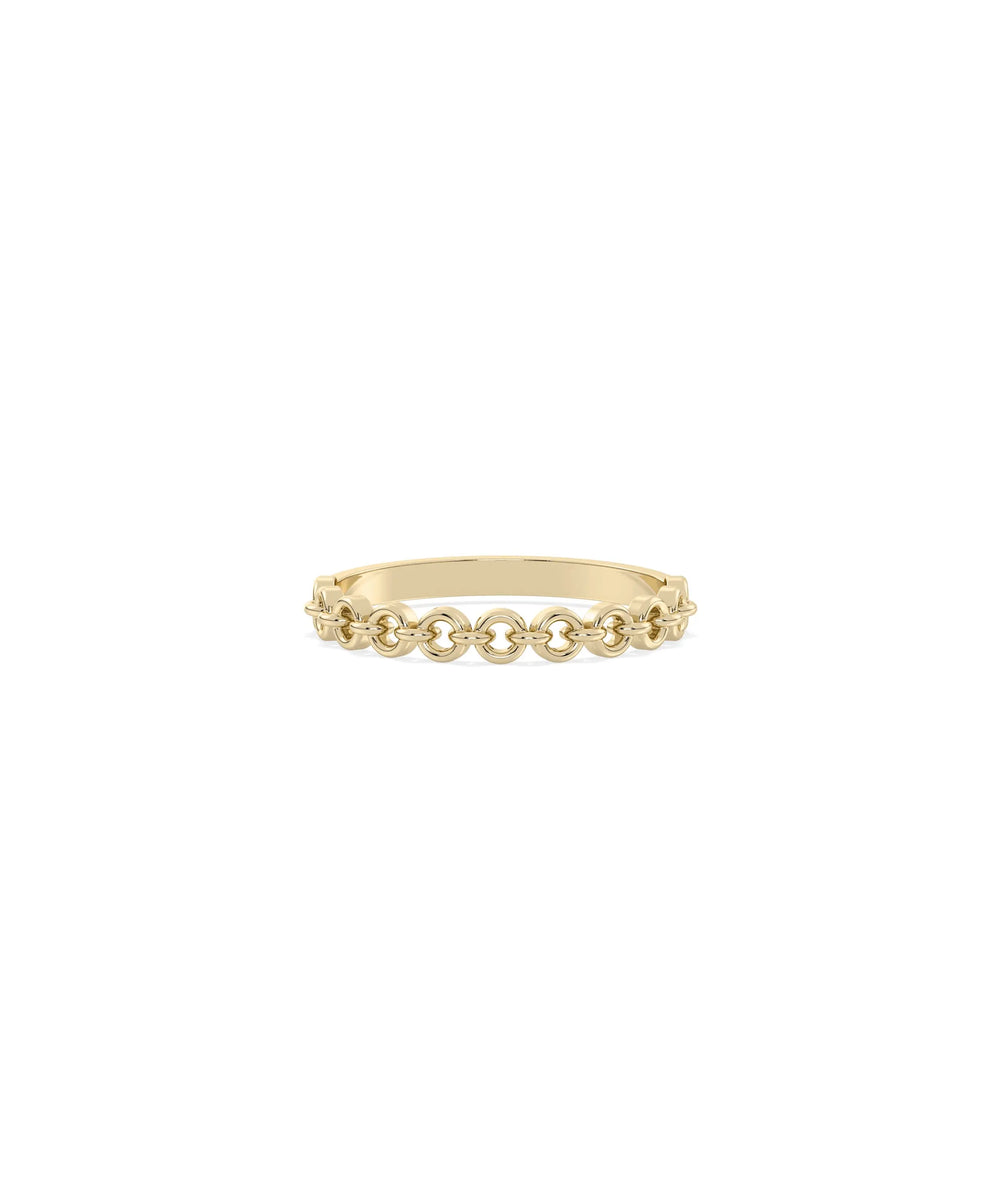 Gold Circle Link Band Ring yellow gold showcasing interlocking circle pattern