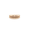 Rose gold 2 Row Gold Bubble and Twist Ring with contrasting bubble and twist design