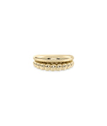 2 Row Gold Bubble and Twist Ring in yellow gold with bubble and twisted rope rows