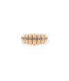 Rose gold graduating ring featuring fluted detailing and comfortable fit