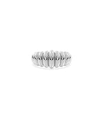 Fluted Graduating Gold Band Ring white gold with sophisticated groove texture