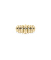Fluted Graduating Gold Band Ring yellow gold showcasing tapered width design