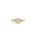 Pave Diamond Cushion Signet Ring