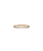 Rose gold 2 Row Diamond Band Ring with elegant mixed-cut diamond arrangement