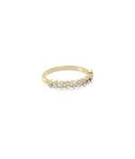 Side view of 2 Row Diamond Band Ring showing dual rows and mixed diamond cuts