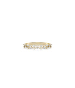 2 Row Diamond Band Ring in yellow gold with round and marquise diamonds