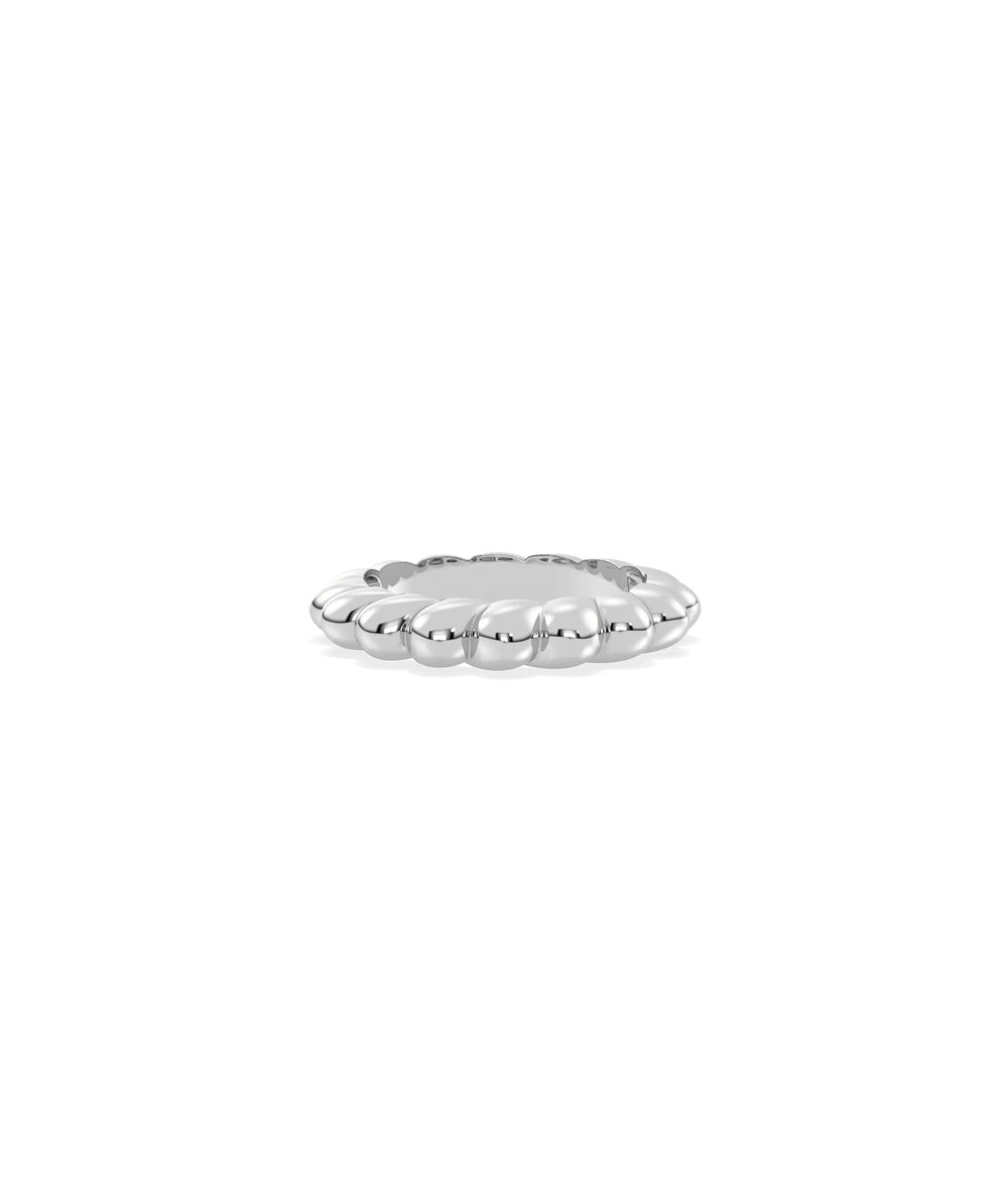 Gold Twist Band Ring white gold with modern elegant intertwining styling