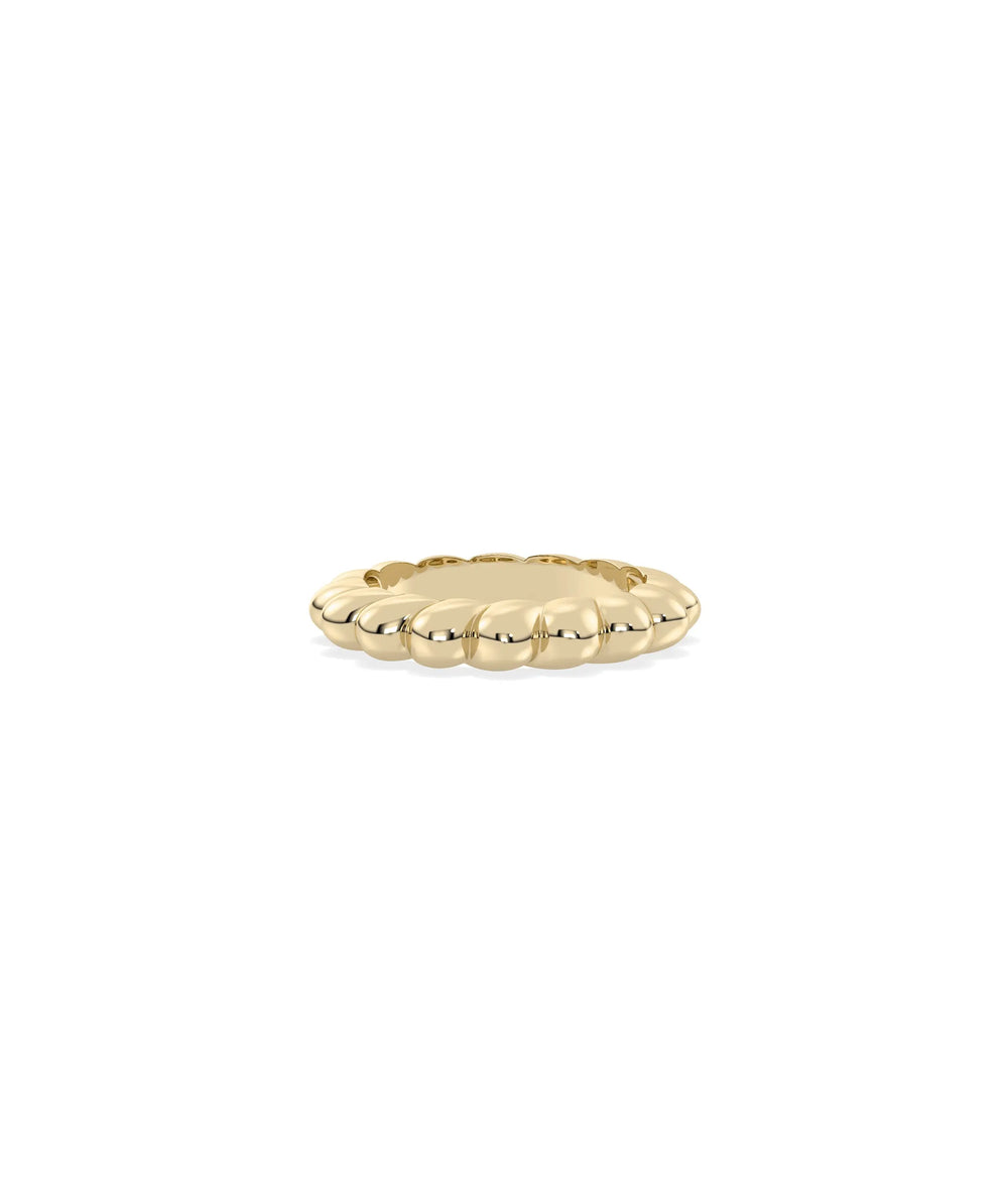 Gold Twist Band Ring yellow gold showcasing unique spiraling twist design detail