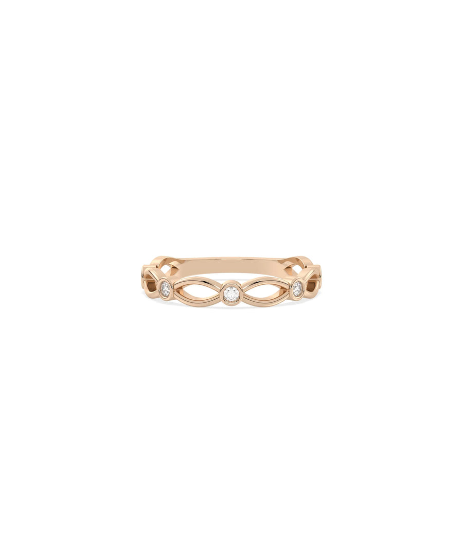 Diamond Station Arch Band Ring - 79e | Everyday 14K Gold Jewelry