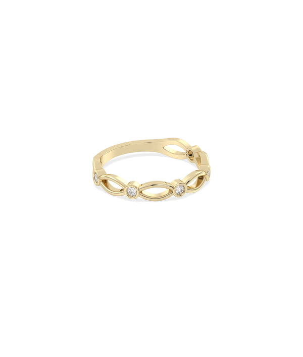 Diamond Station Arch Band Ring - 79e | Everyday 14K Gold Jewelry alternate view