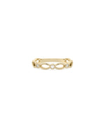 Diamond Station Arch Band Ring - 79e | Everyday 14K Gold Jewelry