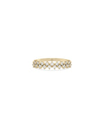 2 Row Diamond Cluster Ring in yellow gold with dual rows and diamond clusters