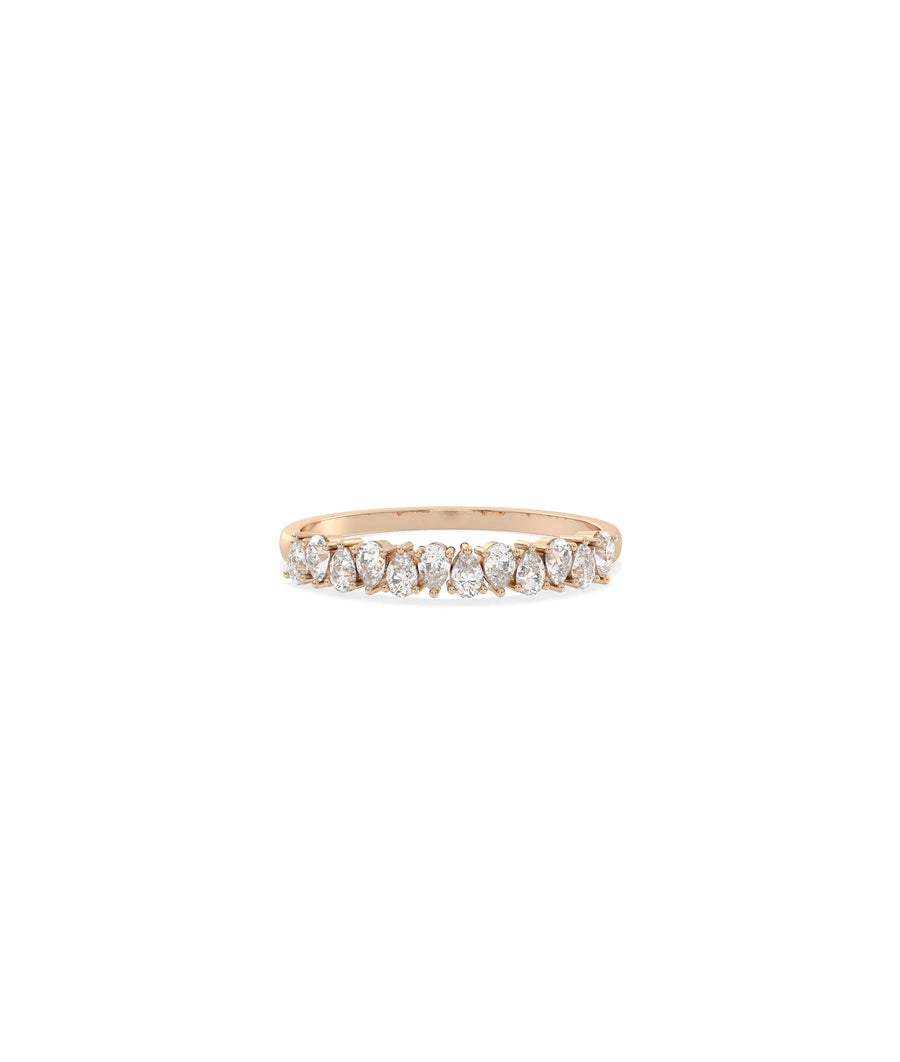 Rose gold Diamond Pear Shape Cluster Ring with elegant pear-shaped sparkle