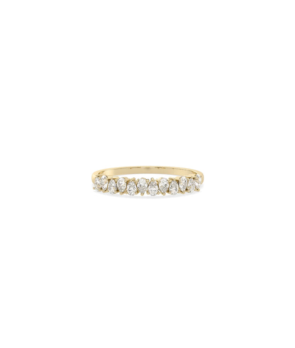 Diamond Pear Shape Cluster Ring in yellow gold with pear-shaped diamond cluster