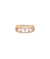 Rose gold Diamond 2 Line Band Ring with Clusters featuring dimensional accents