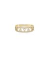 Diamond 2 Line Band Ring with Clusters in yellow gold with dual rows and clusters