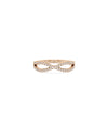 Rose gold Criss Cross Diamond Ring with bold intersecting band sparkle