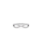 Criss Cross Diamond Ring in white gold featuring geometric criss-cross with diamonds