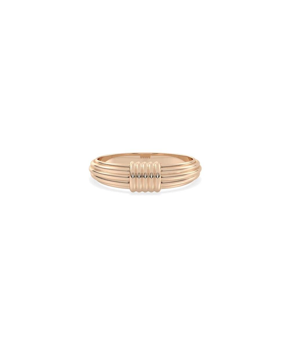 Rose gold ruffle ring featuring intricate feminine texture and graceful appeal