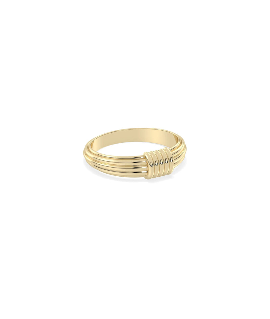 Ruffle band ring side view displaying 6mm width and dimensional detailing