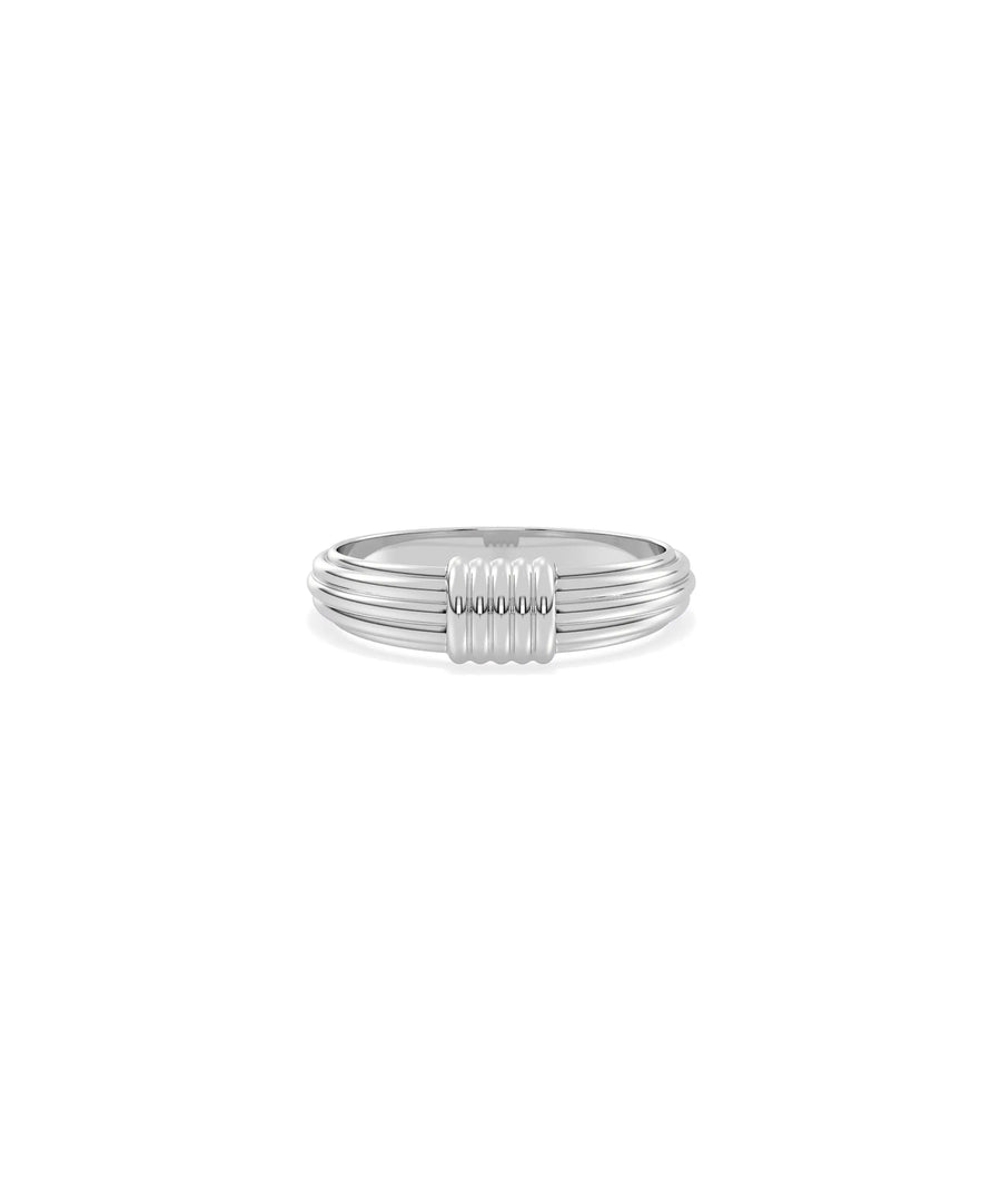 Ruffle Gold Band Ring white gold with sophisticated romantic fabric-inspired design