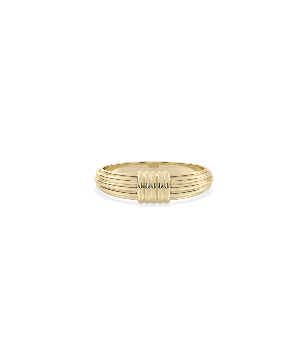 Ruffle Gold Band Ring yellow gold showcasing elegant wave-like ruffle texture