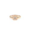 Rose gold Diamond Baguette Cluster Emerald Shape Signet Ring with Art Deco baguettes