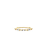 Diamond Baguette Band Ring in yellow gold with row of baguette diamonds