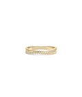 Diamond Line & Fluted Gold Band Ring