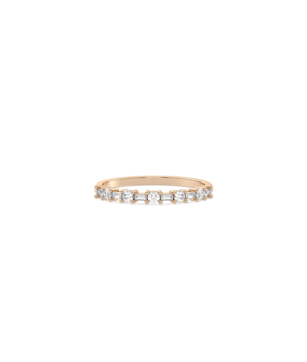 Round Baguette Diamond Band Ring - 79e | Everyday 14K Gold Jewelry