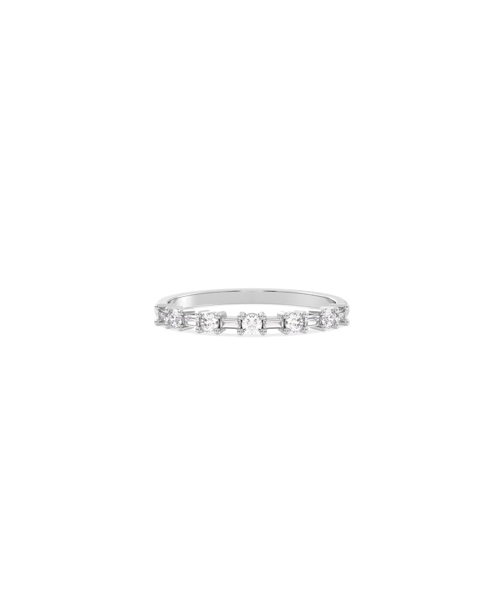 Round Baguette Diamond Band Ring - 79e | Everyday 14K Gold Jewelry