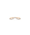 Rose gold Diamond Baguette and Round Chevron Band Ring with geometric V-shaped pattern