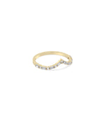 Side view of Diamond Baguette and Round Chevron Band Ring showing 1.5mm width and chevron