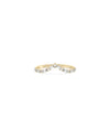 Diamond Baguette and Round Chevron Band Ring in yellow gold with mixed diamond cuts