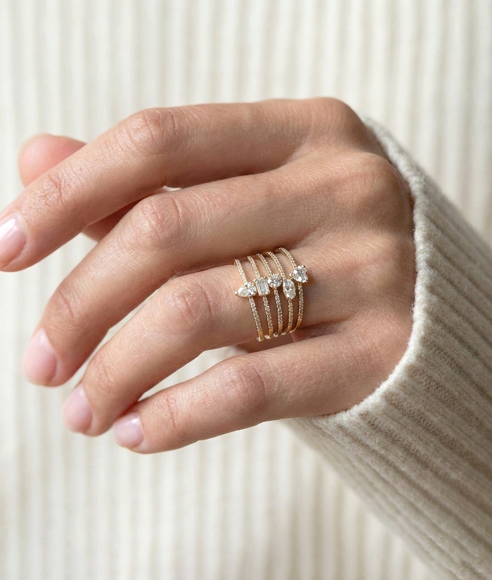 Diamond Solitaire Band Ring