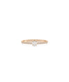 Rose gold Solitaire Diamond Band Ring with brilliant center diamond and band accents