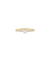 Solitaire Diamond Band Ring in yellow gold with center diamond and accents