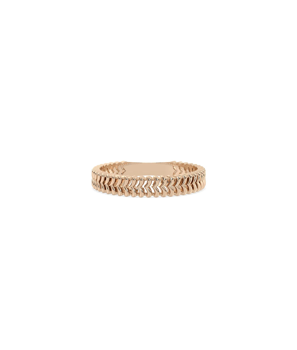 Rose gold Gold Chevron Band Ring with sleek directional chevron design