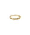 Side view Gold Chevron Band Ring showing delicate 2.4mm width and angular chevron