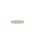 Rose gold Diamond Heart Shape Band Ring with five symbolic heart diamonds
