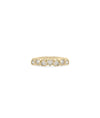 Diamond Heart Shape Band Ring in yellow gold with five heart-shaped diamonds