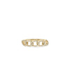 Diamond Curb Link Band Ring in yellow gold with curb chain pattern and diamonds