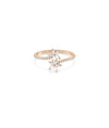 Rose gold Diamond Flower Bypass Ring with romantic floral and diamond sparkle
