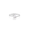 Diamond Flower Bypass Ring in white gold featuring sparkling flower motif on bypass bands