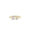 Diamond Split Illusion Set Ring in yellow gold with split band and illusion diamonds
