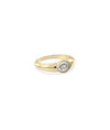 Side view of Diamond Evil Eye Band Ring showing 7.2mm eye length and detail