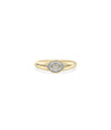 Diamond Evil Eye Band Ring in yellow gold with diamond-adorned evil eye symbol