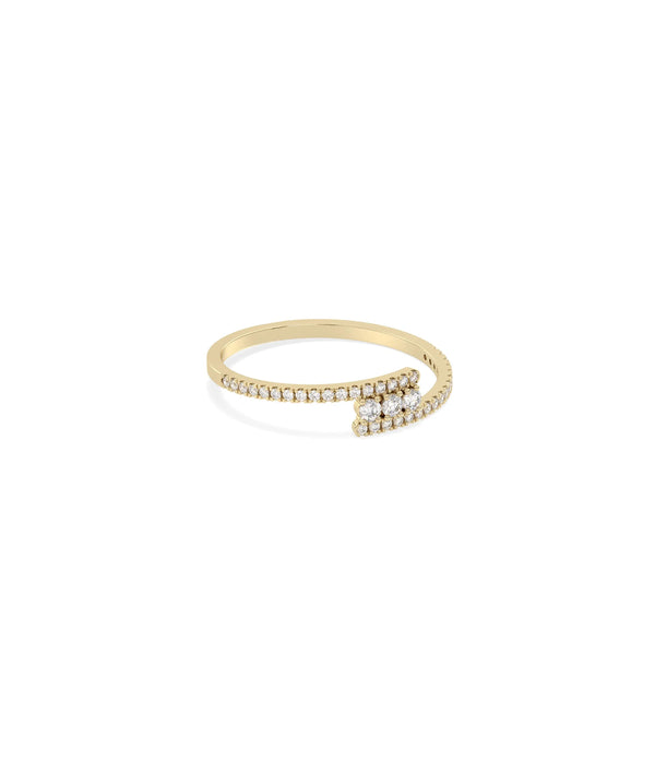Side view of Diamond Bypass Cluster Ring showing 1.3mm width and bypass detail alternate view