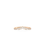 Rose gold Diamond Chevron Band Ring with angular chevron diamond arrangement