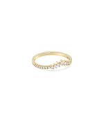 Side view of Diamond Chevron Band Ring showing 1.6mm width and chevron detail